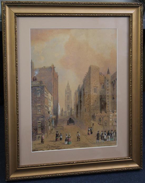 William Gawin Herdman (1805-1882) Water Street and tower vaults, Liverpool, 16 x 12in.
